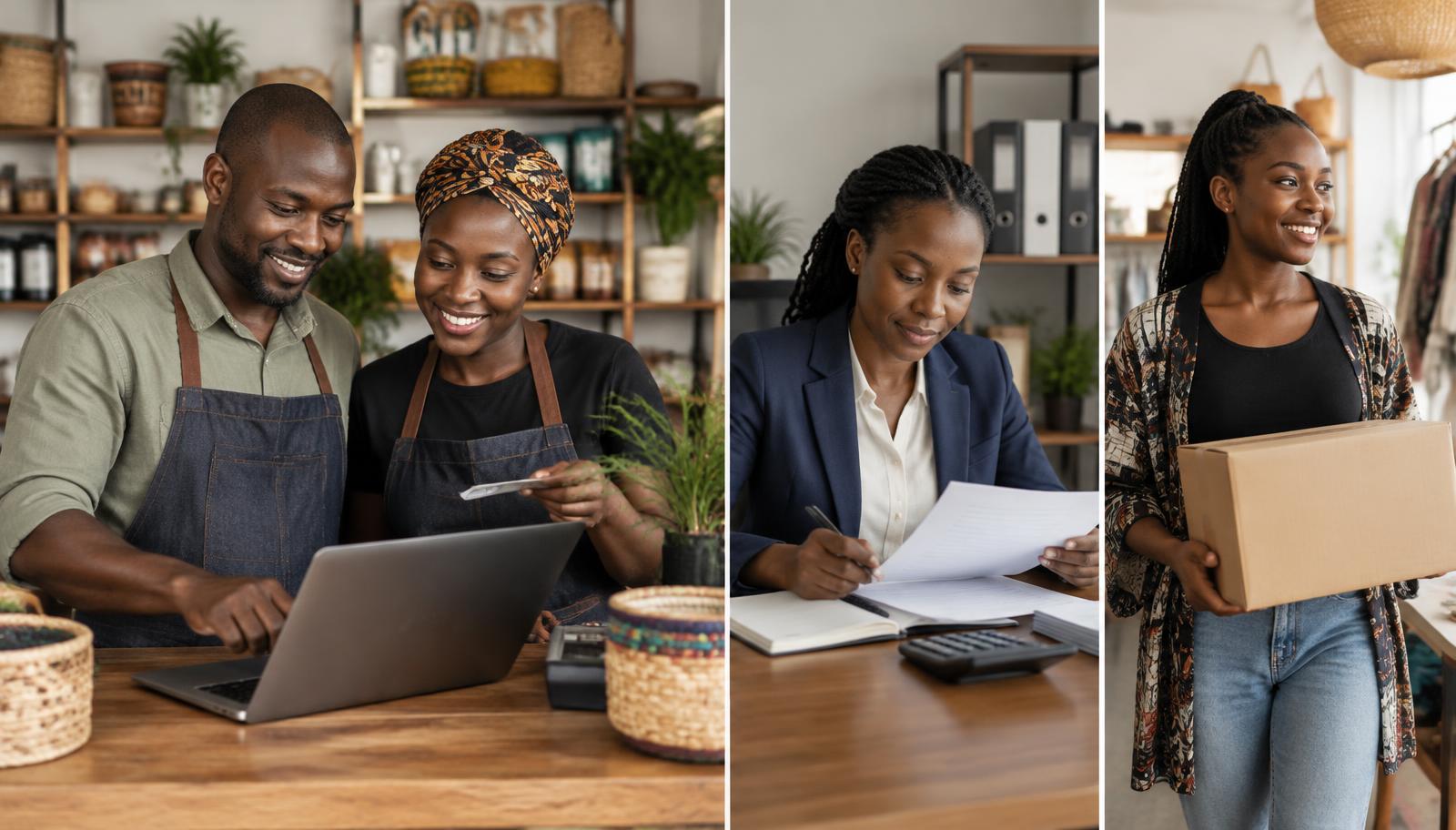 Business owners and professionals at work